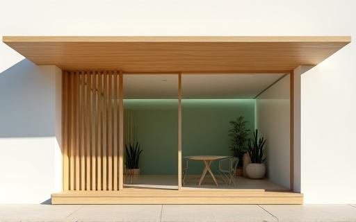 Fachada de la oficina de Coral Cosecha con estilo orgánico